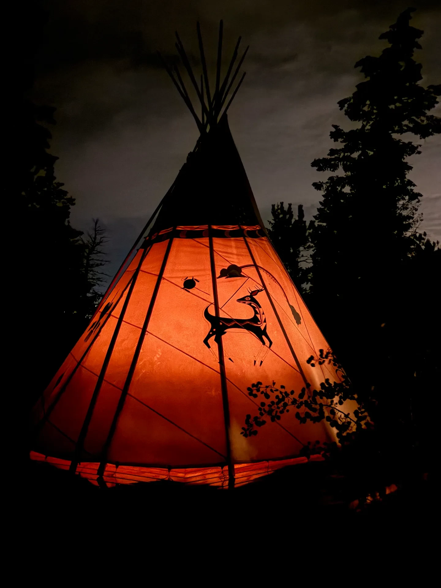 Tipi under the night sky